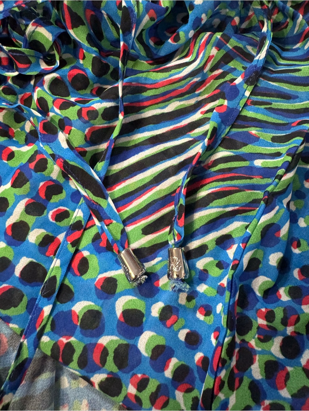 Blue Multicolor Printed Swim Coverup Tunic - Picture 15 of 16